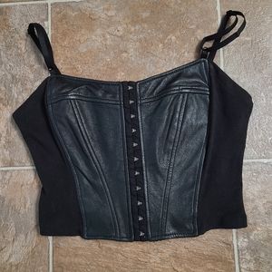 Wilson Maxima Black Leather Corset Bustier top Size Medium